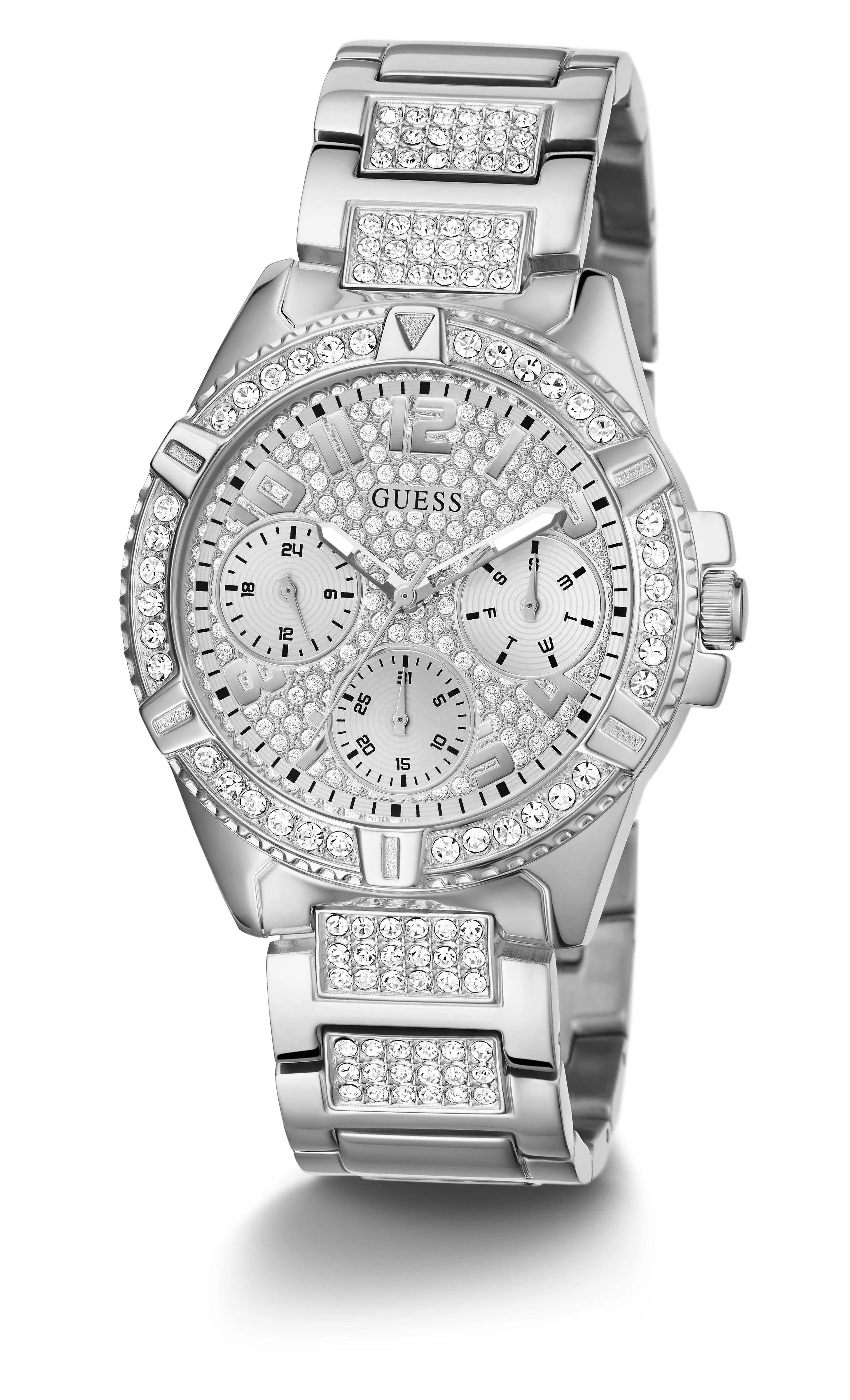 Guess Lady Frontier Silver Crystal Watch W1156L1