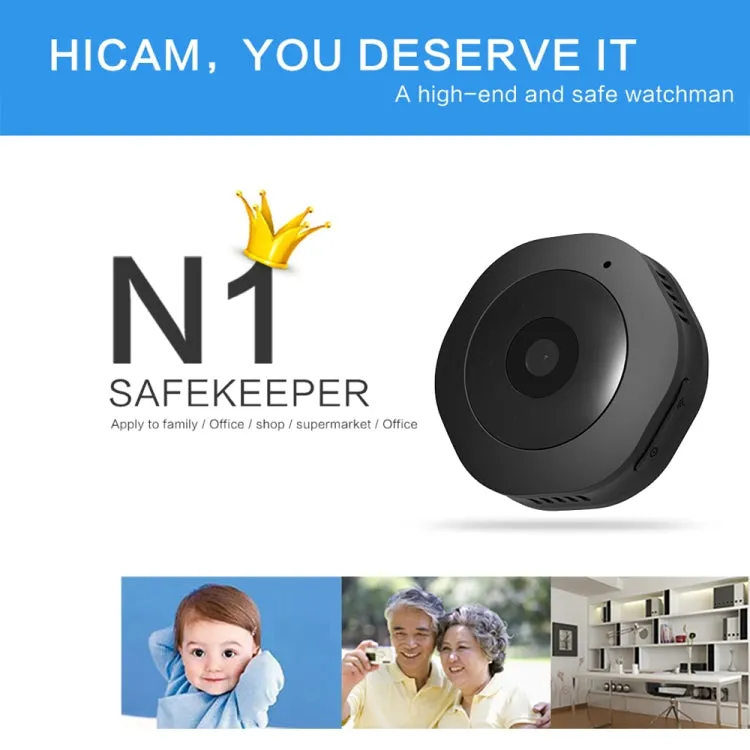 H6 Mini HD 1280 x 720P 120 Degree Wide Angle Wearable Smart Wireless WiFi Surveillance Camera, Support Infrared Night Vision & Motion Detection Recording & 15-25m Local Monitoring & Loop Recording & 64GB Micro SD (TF) Card(Black)