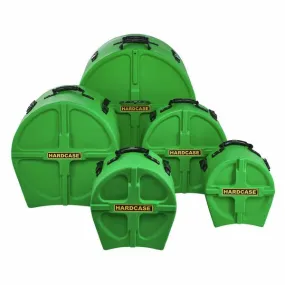 Hardcase HPROCKFUS3LG 5 Piece Rock/Fusion3 Drum Case Set (Light Green)