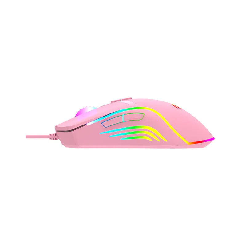 Havit MS1026 RGB Backlit Programmable Gaming Mouse - Pink