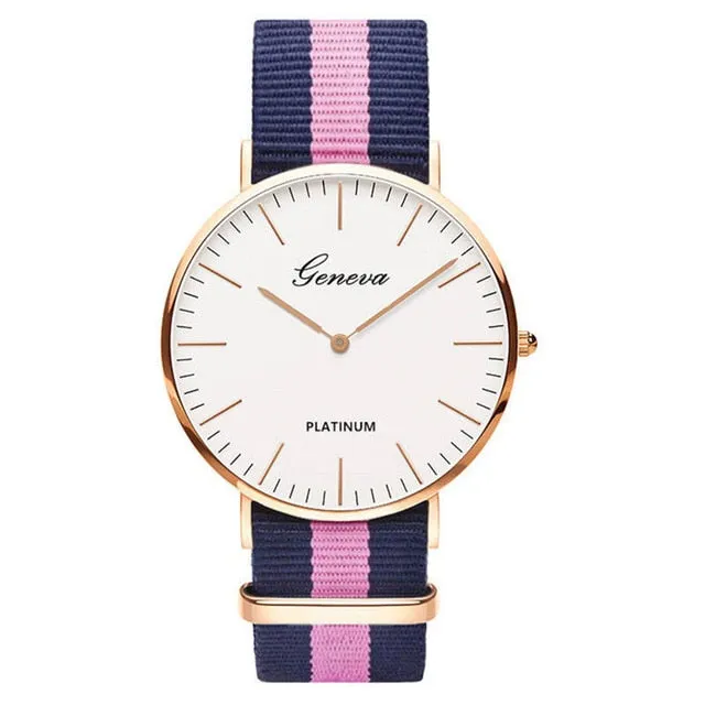 Hot Luxury Brand Nylon Fashion Women Bracelet Quartz Watch Men Ladies Wrist Watch Wristwatches Clock Relojes Mujer Relogio