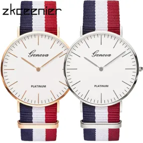 Hot Luxury Brand Nylon Fashion Women Bracelet Quartz Watch Men Ladies Wrist Watch Wristwatches Clock Relojes Mujer Relogio