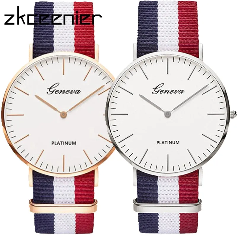 Hot Luxury Brand Nylon Fashion Women Bracelet Quartz Watch Men Ladies Wrist Watch Wristwatches Clock Relojes Mujer Relogio