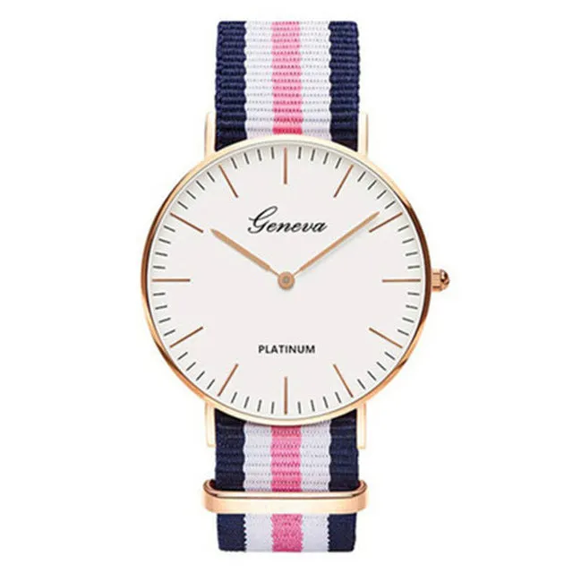 Hot Luxury Brand Nylon Fashion Women Bracelet Quartz Watch Men Ladies Wrist Watch Wristwatches Clock Relojes Mujer Relogio