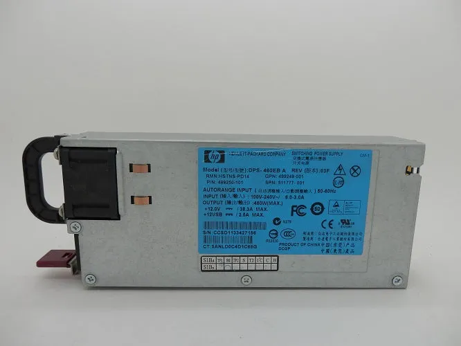 HP Switching Power Supply 460W Model:DPS-460EB PN:499250-101