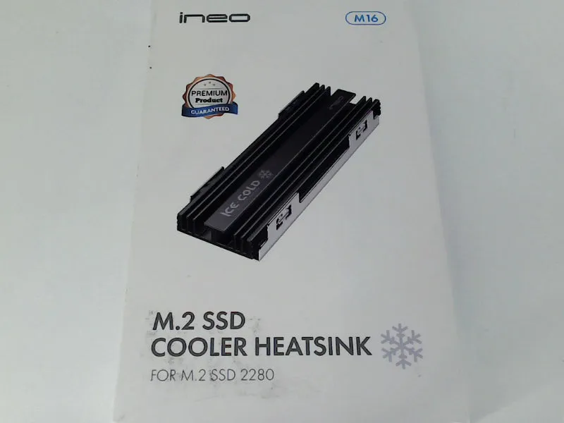 Ineo M.2 SSD Cooler Heatsink Form Factor 2280 Black