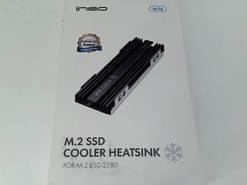 Ineo M.2 SSD Cooler Heatsink Form Factor 2280 Black