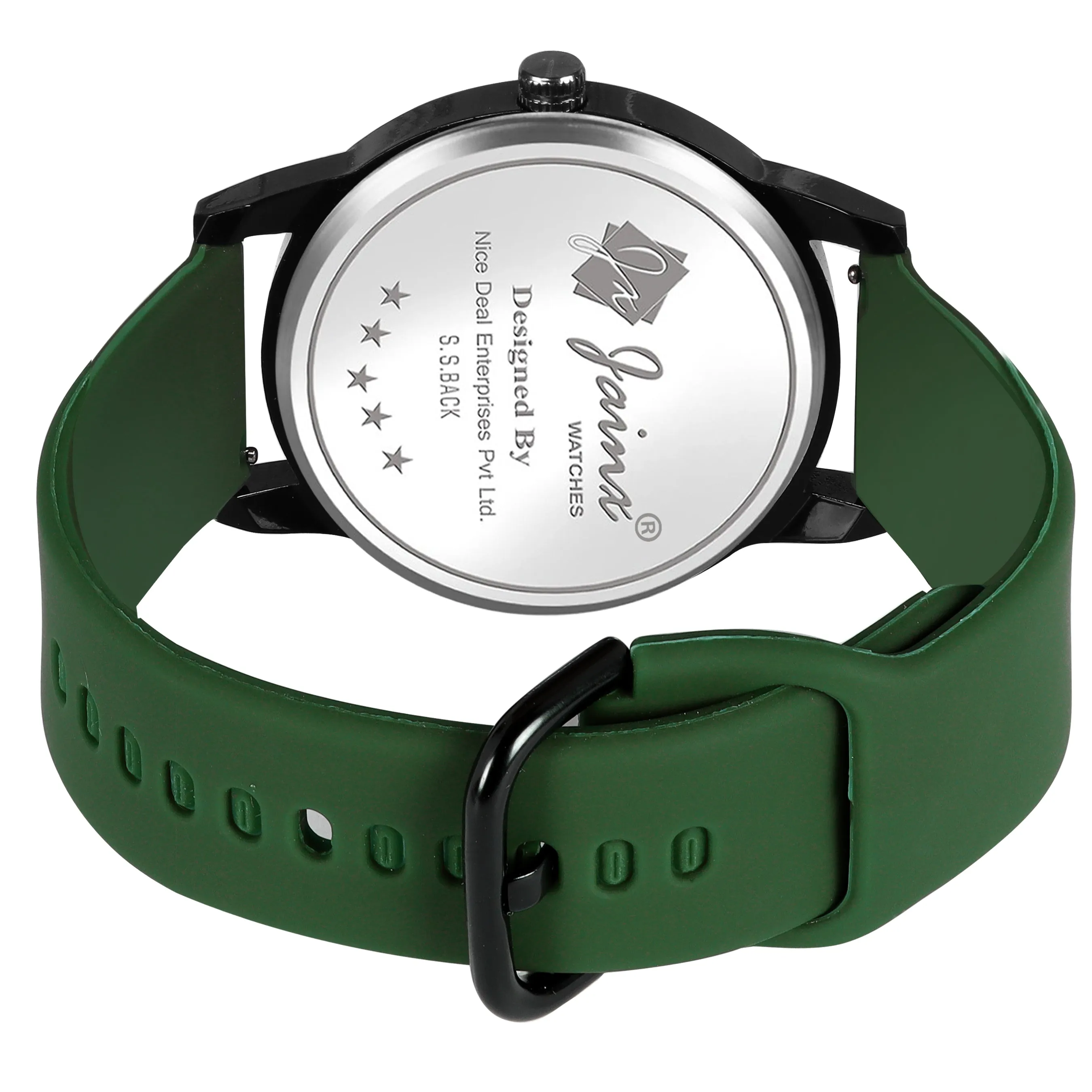 Jainx Green Silicone Band Analog Watch - For Men JM7163