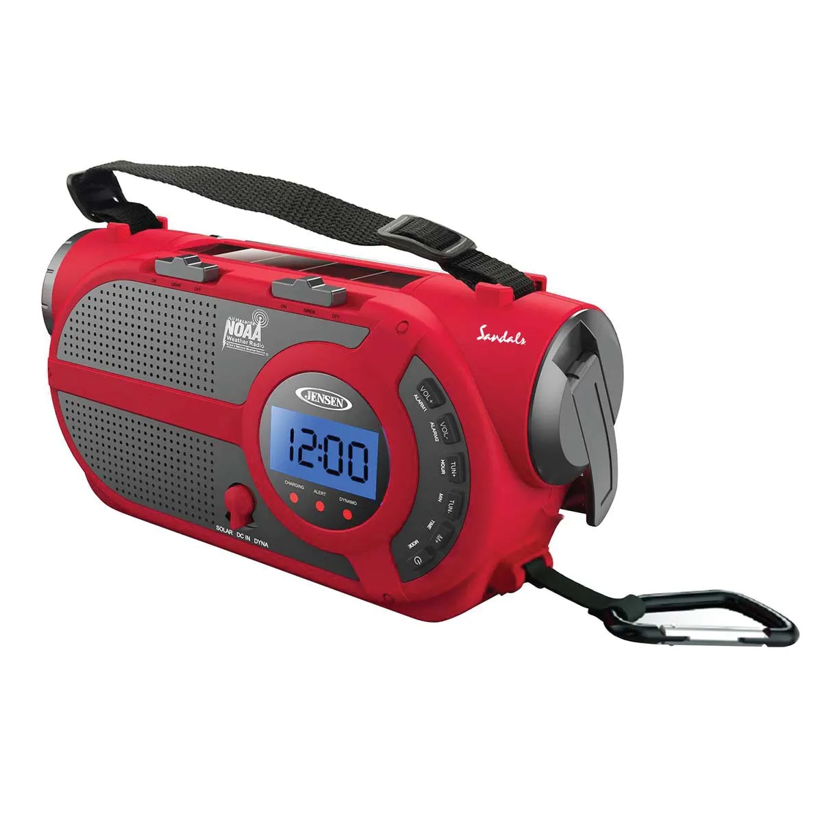 Jensen Audio AM/FM Weather Band/Weather Alert Radio with 4-Way Power and Built In Flashlight