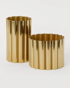 Joey Gold Finish Planter - Angie Homes Serverware