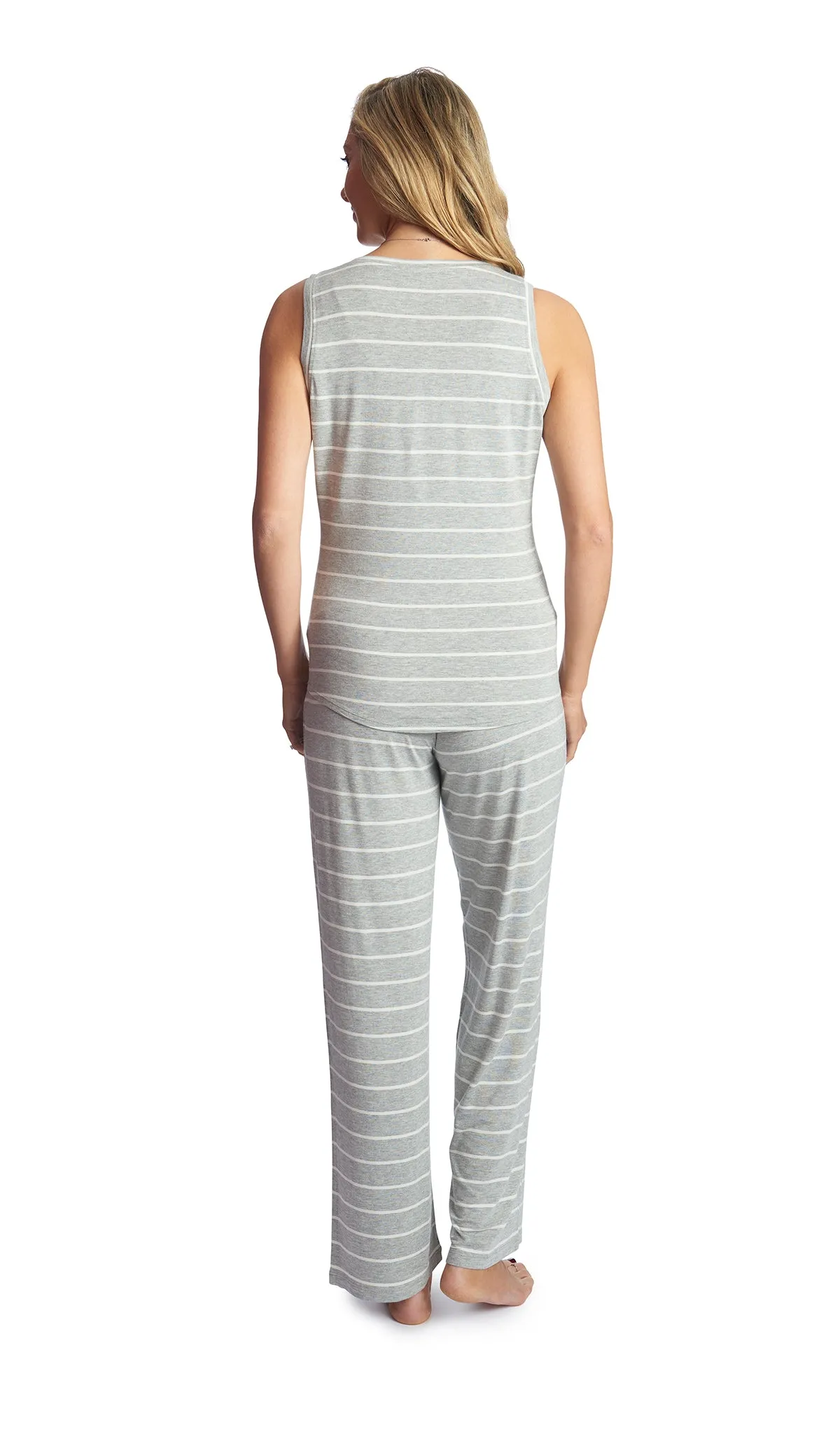 Joy 2-Piece Heather Grey Stripe