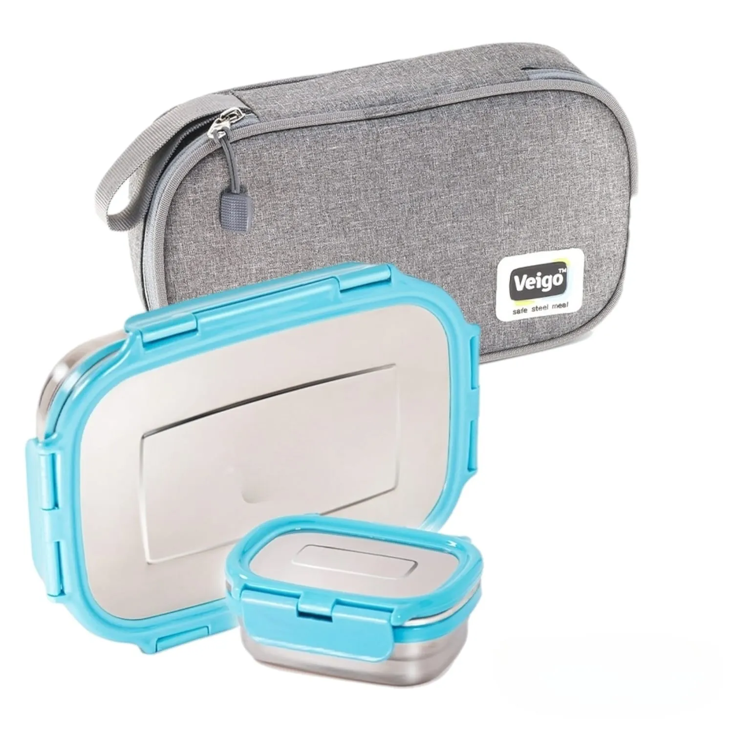 Jumbo Steel Lunch Box Set with Pouch