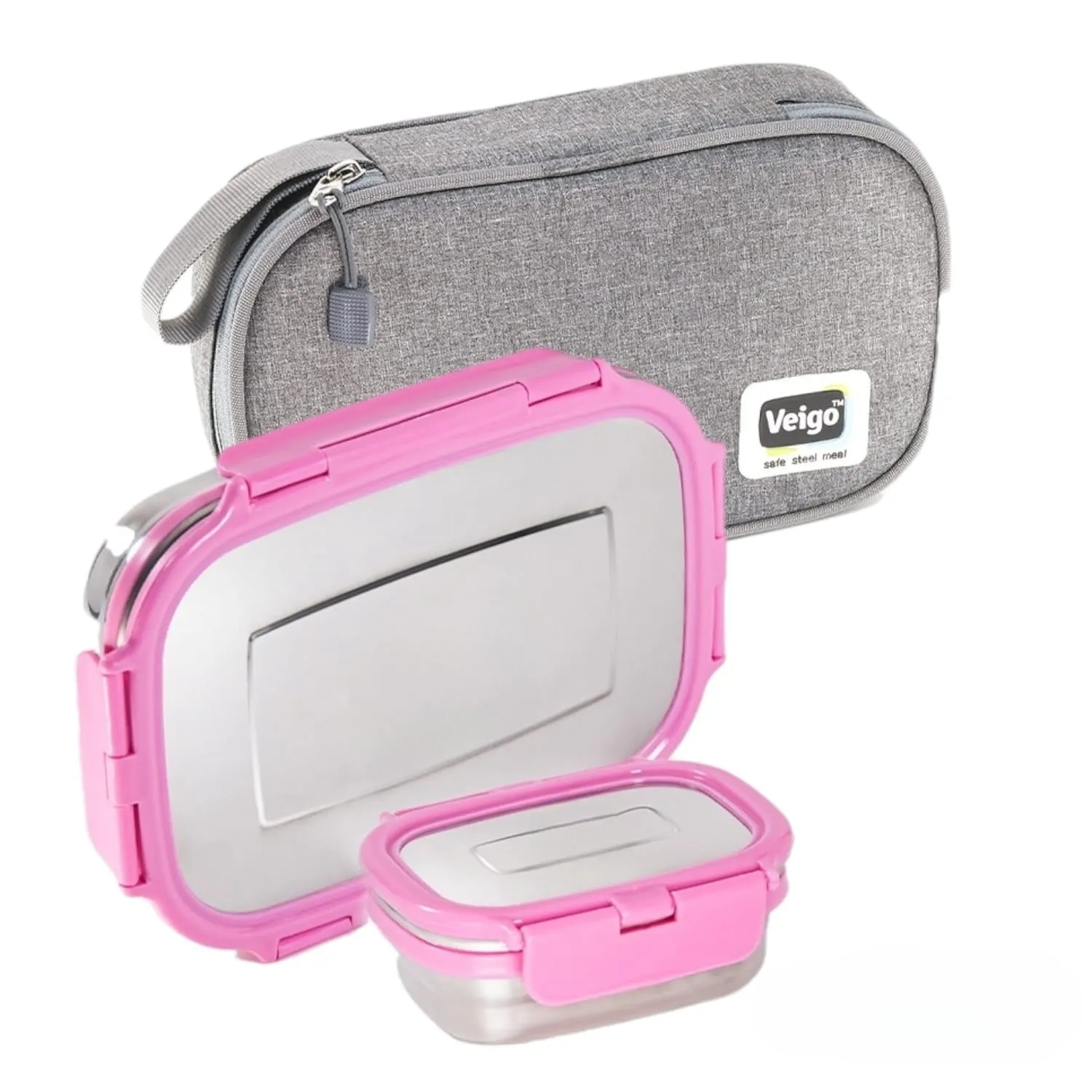 Jumbo Steel Lunch Box Set with Pouch