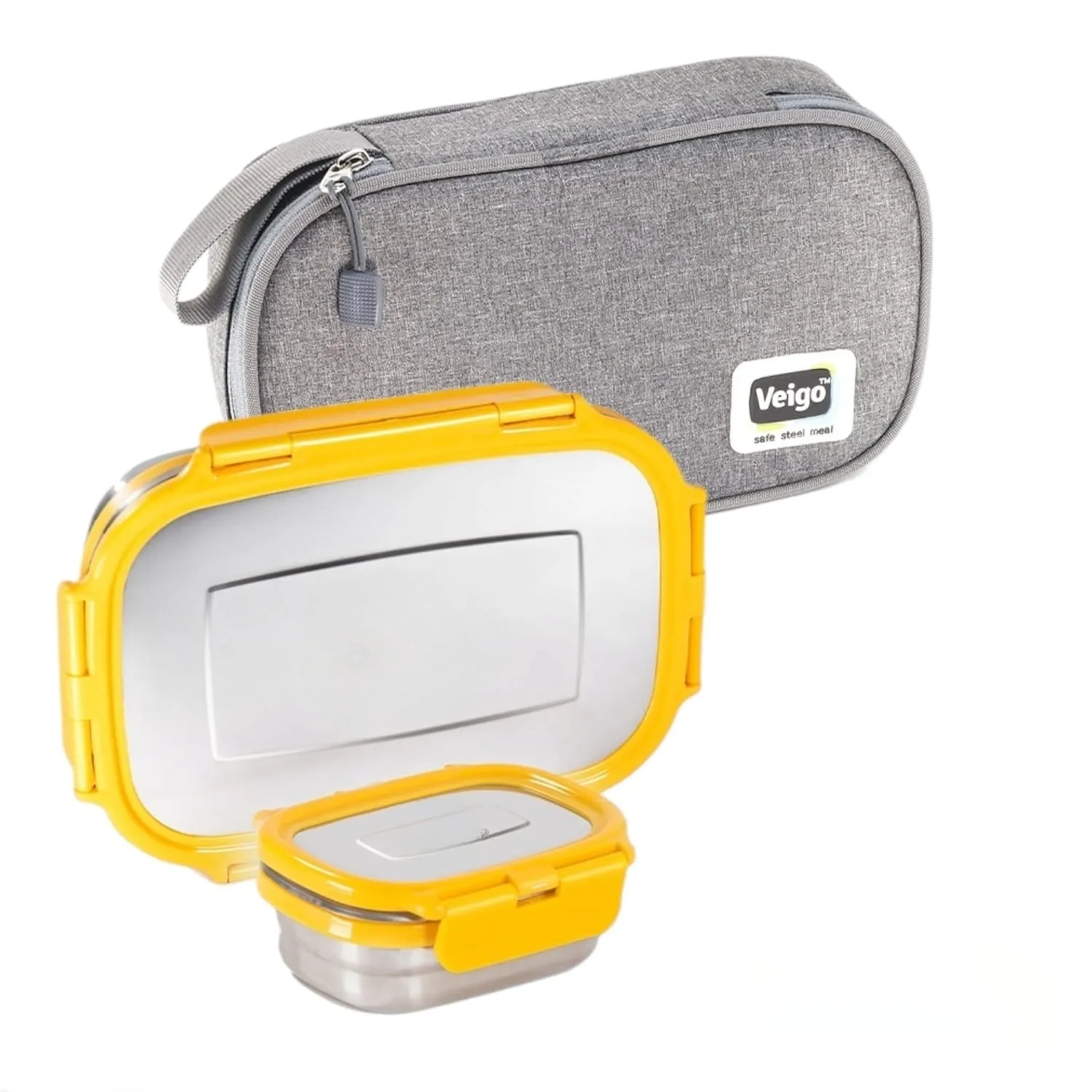 Jumbo Steel Lunch Box Set with Pouch