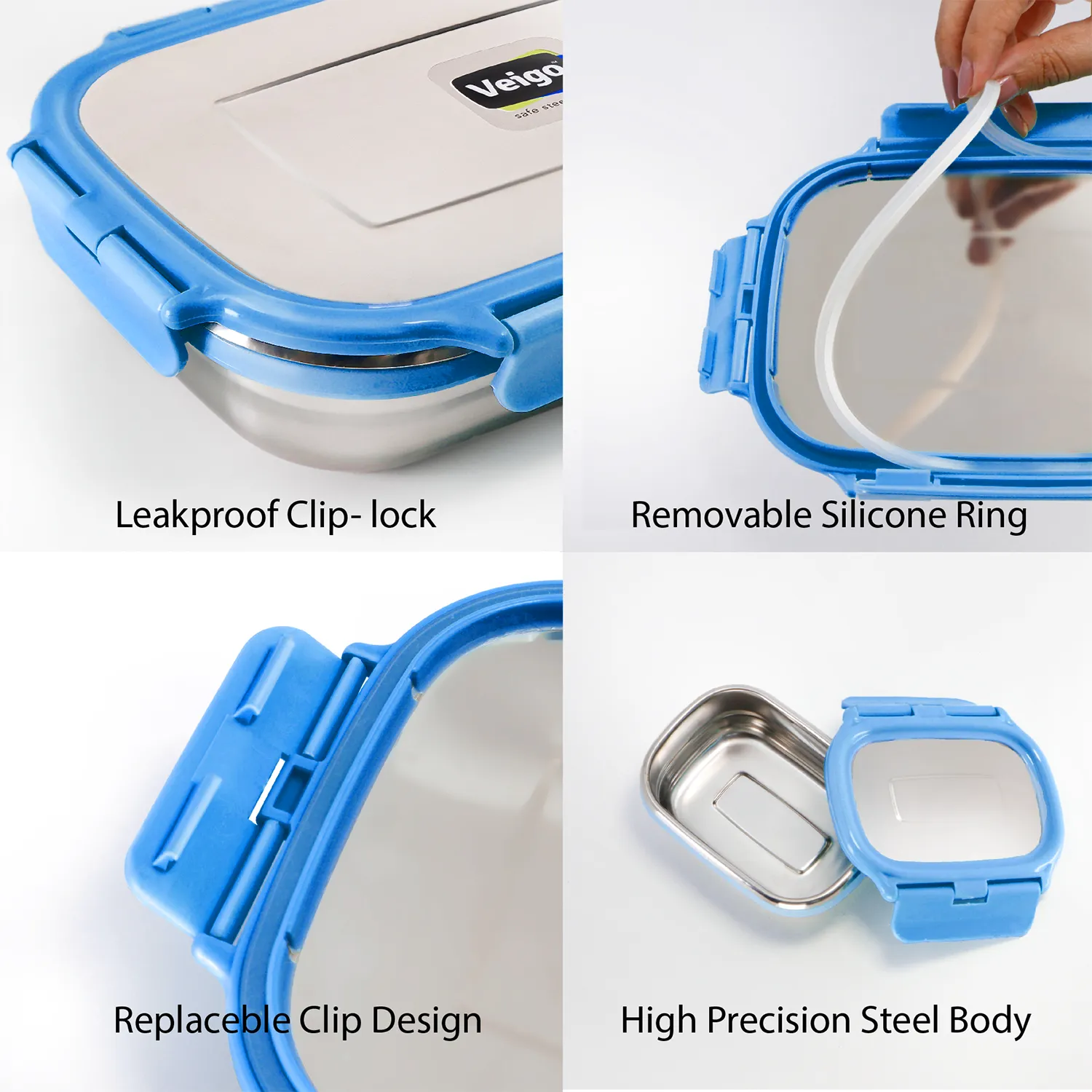 Jumbo Steel Lunch Box Set with Pouch