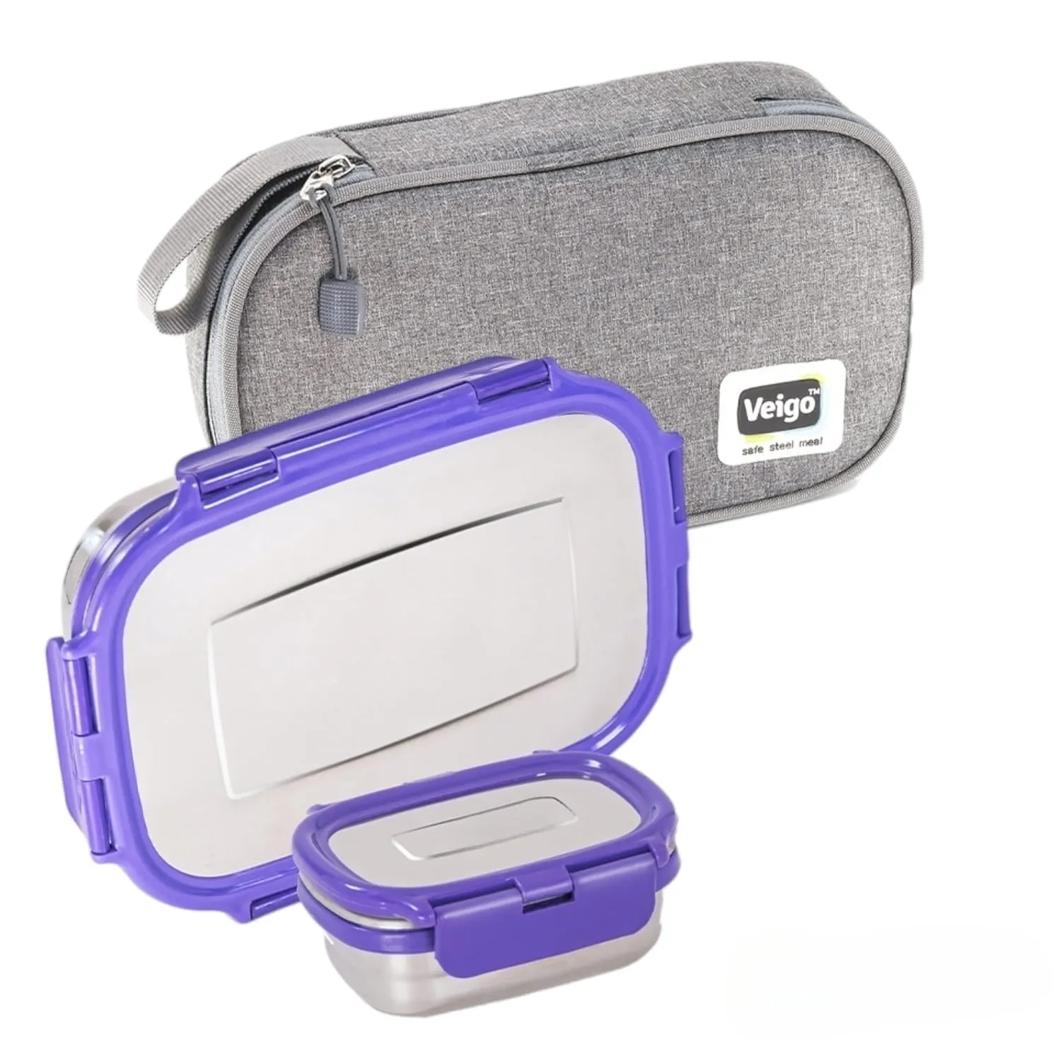 Jumbo Steel Lunch Box Set with Pouch