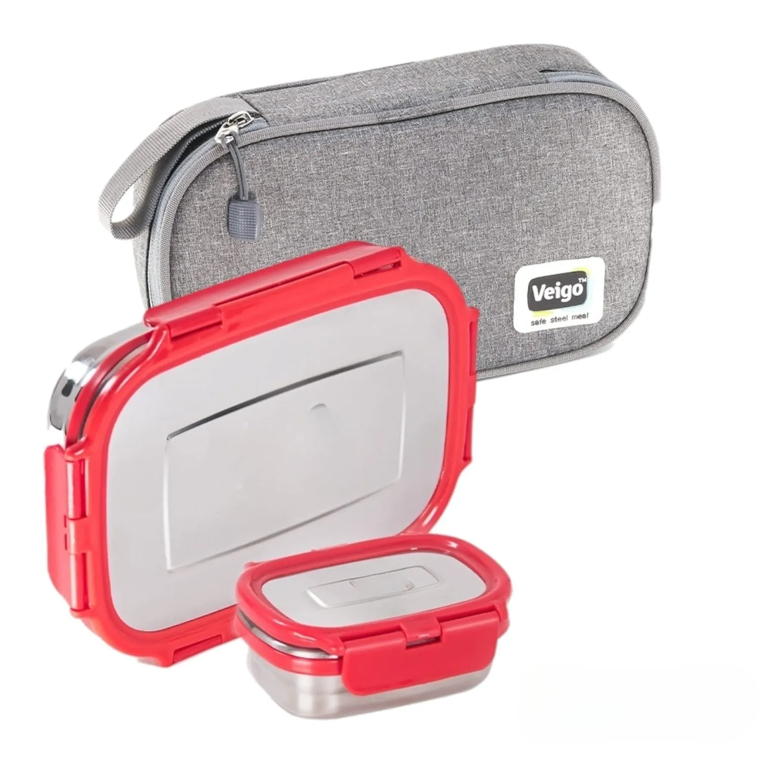 Jumbo Steel Lunch Box Set with Pouch