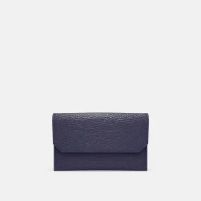 Leather Carry-all Wallet - Navy Blue and Mint