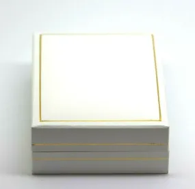 Leatherette White Jewellery Gift Display Presentation Pendant or Earrings Box