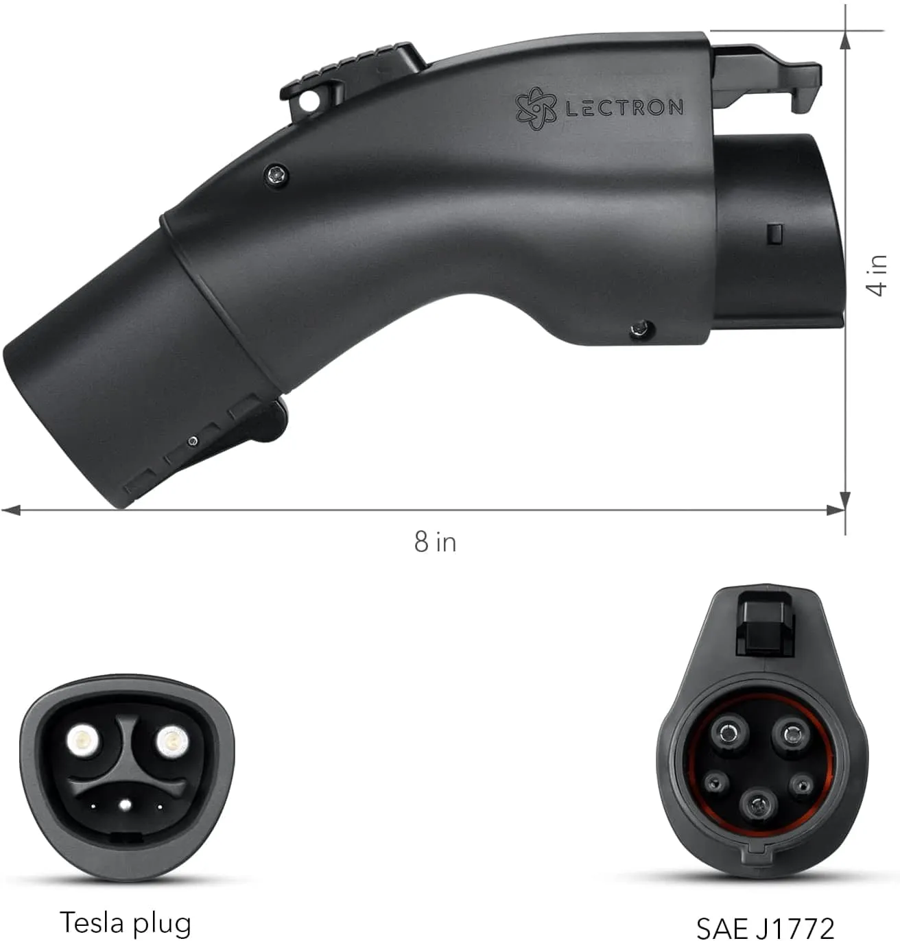 Lectron - Tesla to J1772 Charging Adapter, Max 48A & 250V for Tesla High Powered Connectors, Destination Chargers, and Mobile Connectors