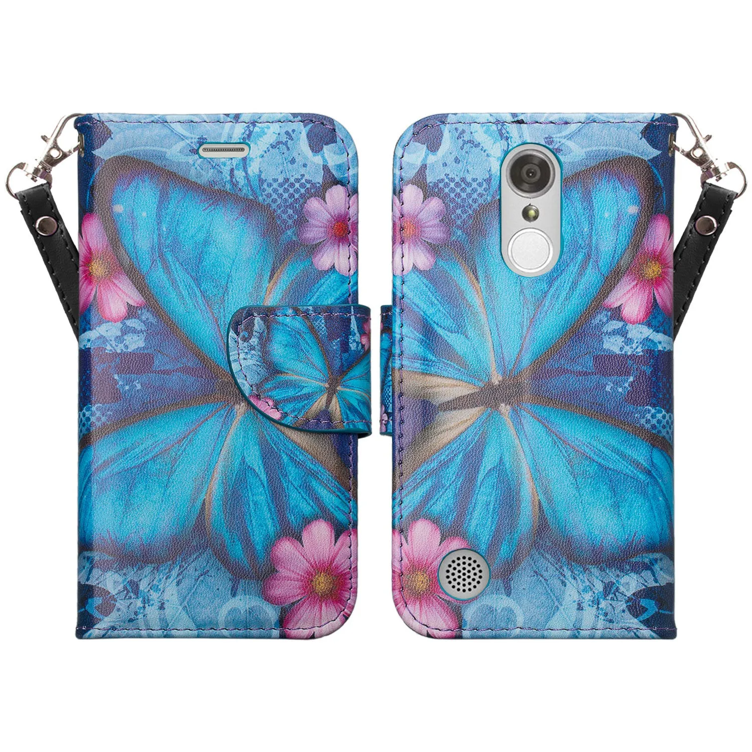 LG LV3 Wallet Case - Blue Butterfly