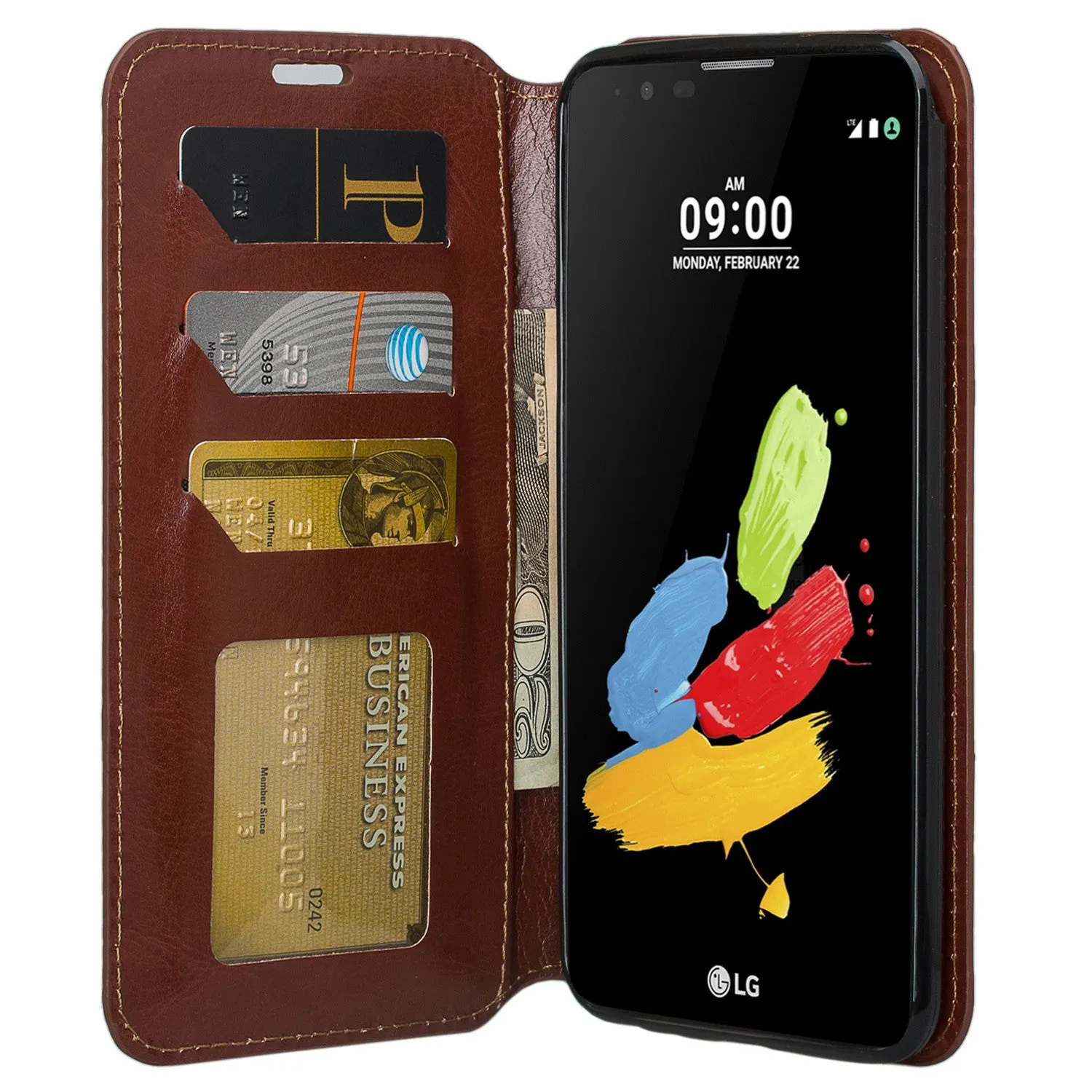 LG Stylo 3 Case, LG Stylo 3 Plus Wallet Case, Slim Magnetic Flip Folio [Kickstand] Pu Leather Wallet Case with ID & Credit Card Slots for Stylo 3 / Stylo 3 Plus - Brown