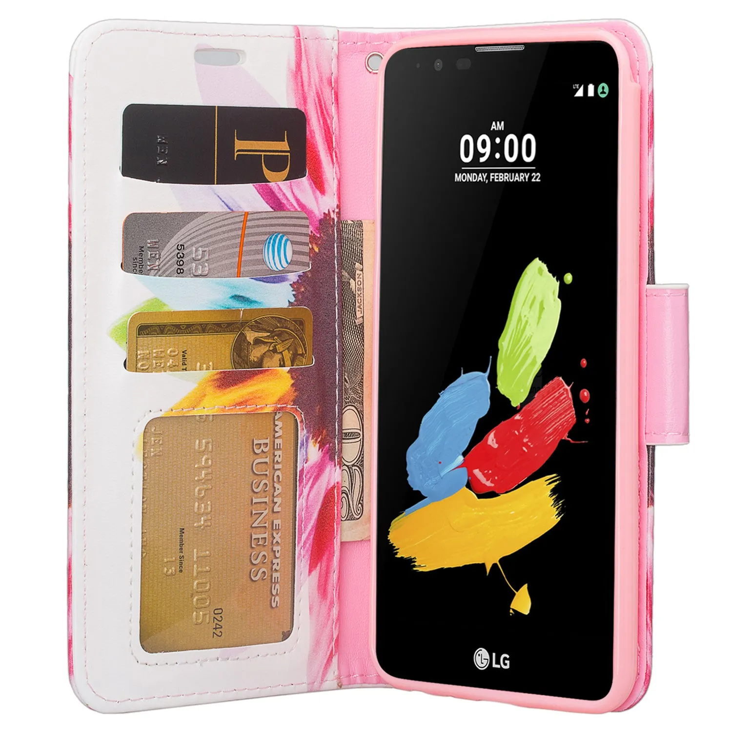 LG Stylo 3 Case, LG Stylus 3 Wrist Strap Pu Leather Magnetic Flip Fold[Kickstand] Wallet Case with ID & Card Slots - Vivid Sunflower