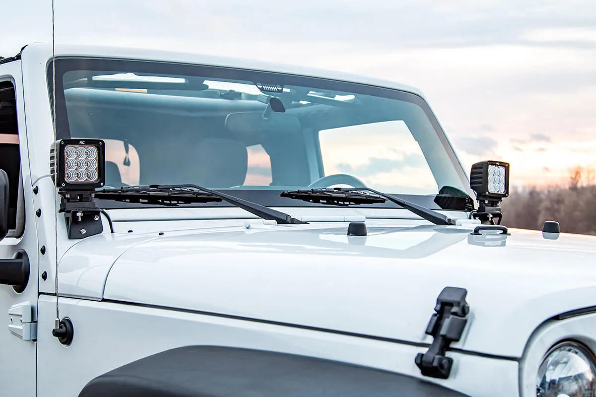 Light Mounts - Lower Windshield - Jeep Wrangler JK (2007-2018)