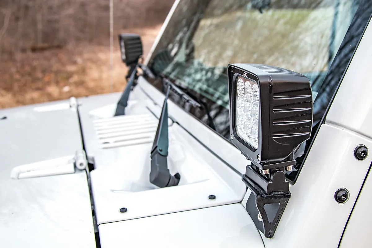 Light Mounts - Lower Windshield - Jeep Wrangler JK (2007-2018)