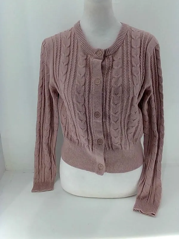 Light Pink Button End Cardigan Sweater Medium