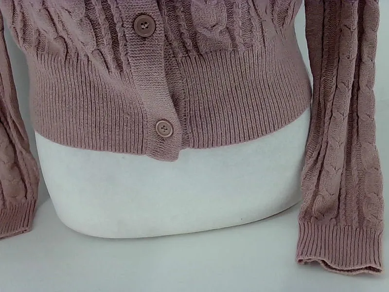 Light Pink Button End Cardigan Sweater Medium