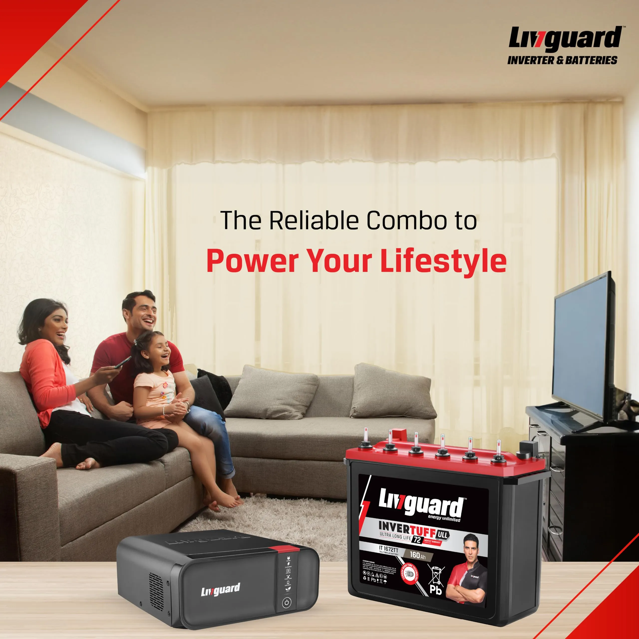 Livguard LGS1100i | 900 VA/12V Inverter | IT 1672TT 160 Ah Battery | 72 Months Warranty | Inverter and Battery Combo for Home and Office | Free Installation