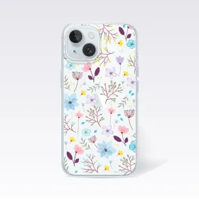 Lovely Floral -Mixed with Small Branches Clear Silicon Cover