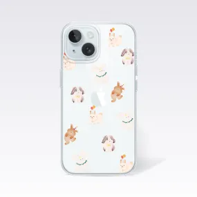 Lovely Rabbit Family Clear Silicon Cover