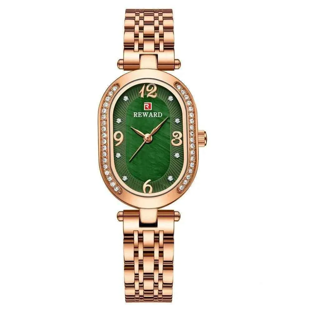 Luxury Stainless Steel Rhinestone Simple Watches For Women GSWB51 Quartz Waterproof