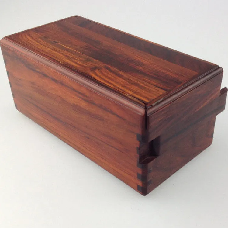 Mahogany red wood jewelry cartridge puzzle box - Free Shipping to N.A.