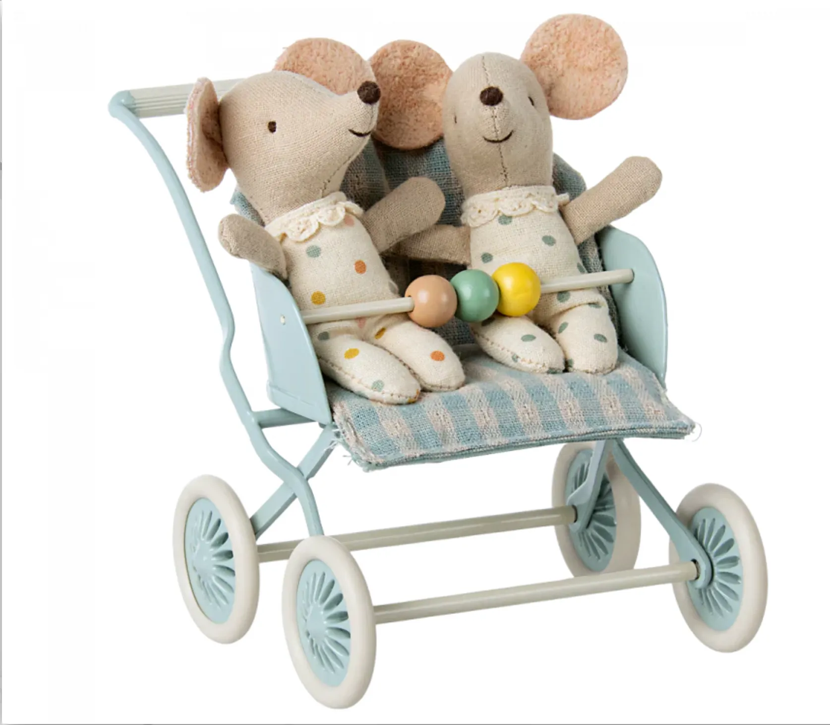 MAILEG Stroller, Baby Mice - Mint