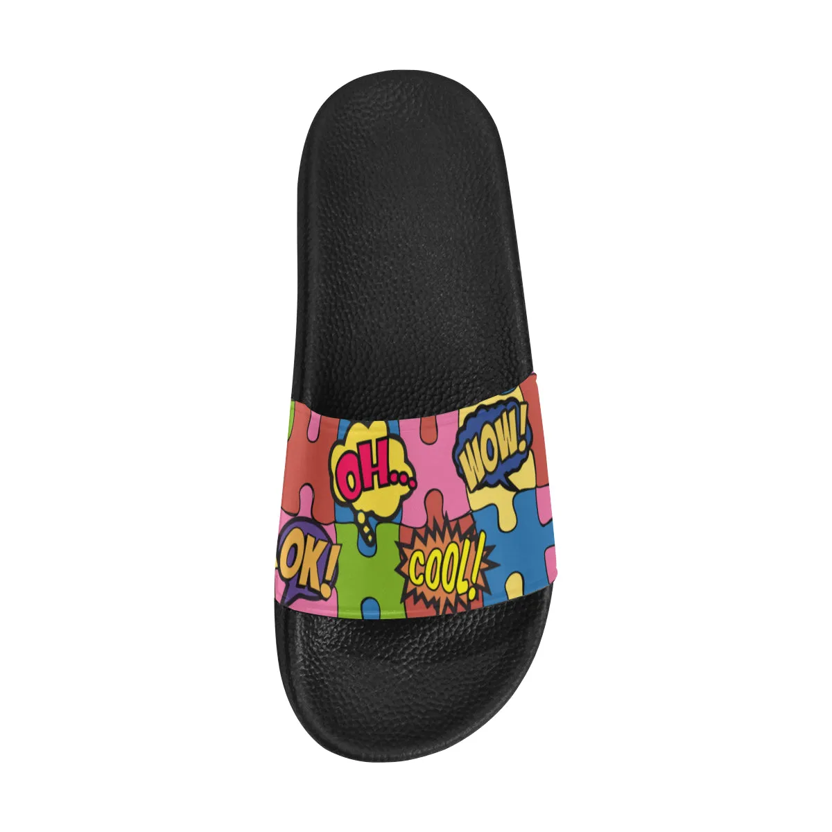 Men's Comic Bubbles Pop Art Print Canvas Sliders