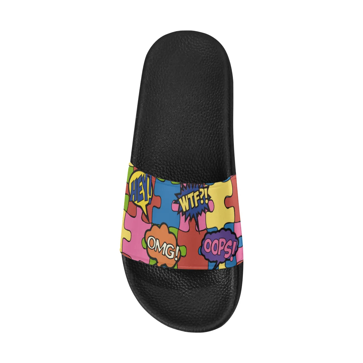 Men's Comic Bubbles Pop Art Print Canvas Sliders