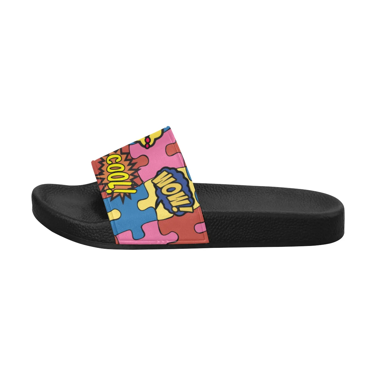 Men's Comic Bubbles Pop Art Print Canvas Sliders