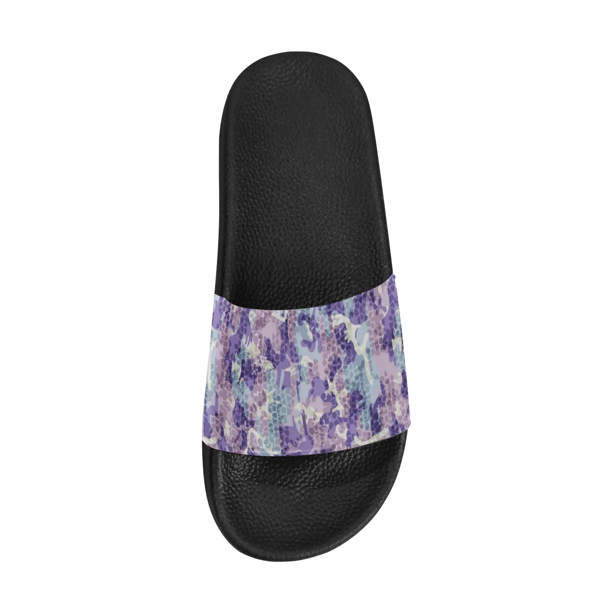 Men's Purple Camouflage Print Canvas Sliders Sandal