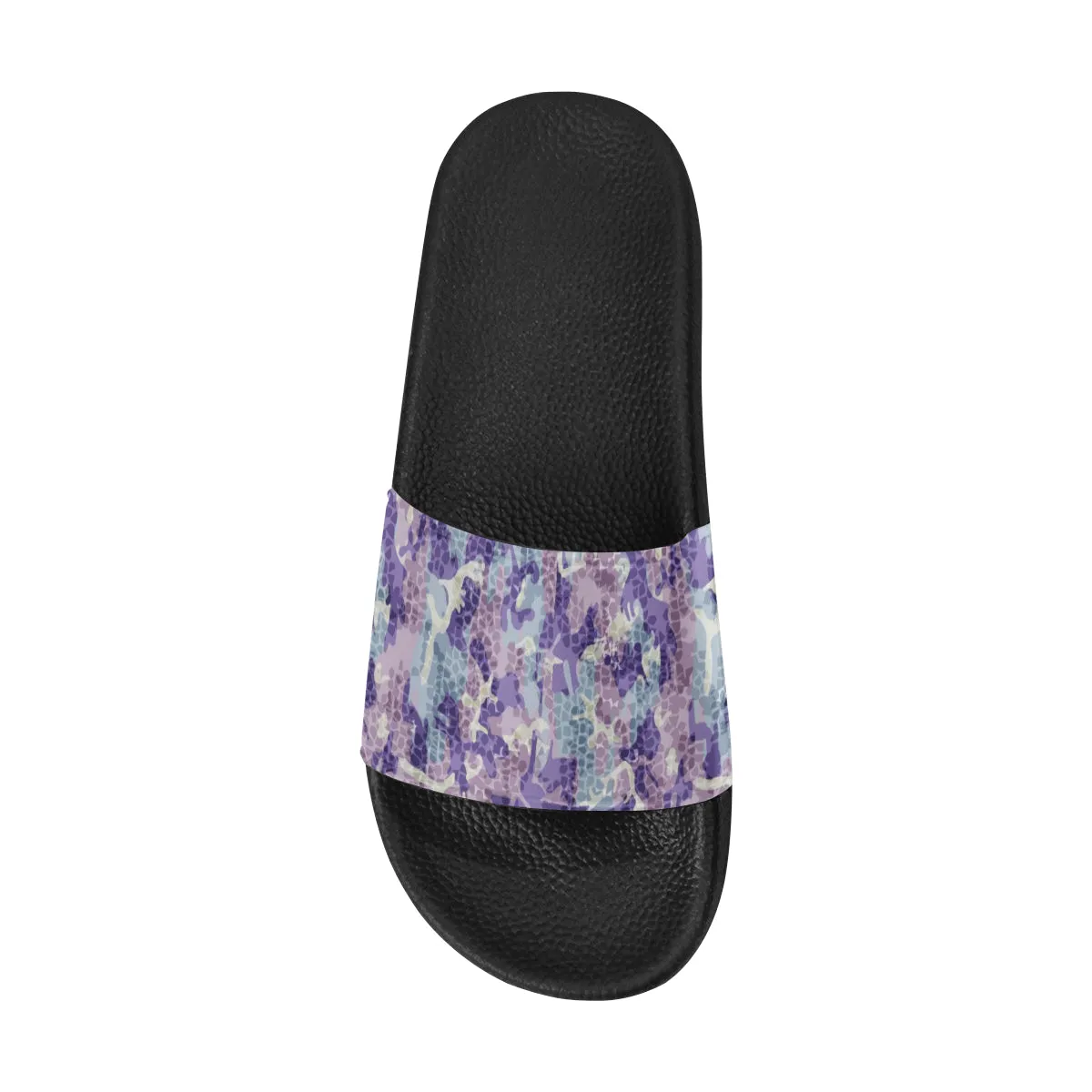 Men's Purple Camouflage Print Canvas Sliders Sandal