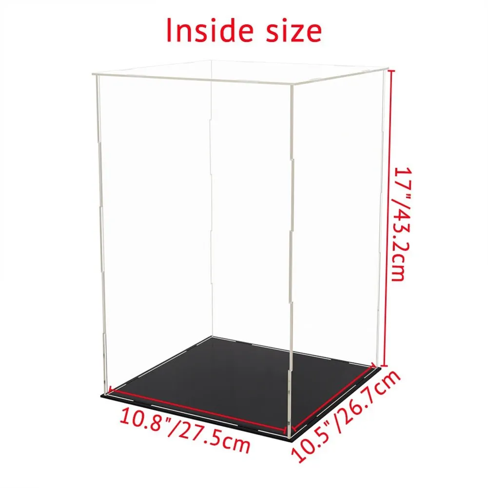 MOC NON  Display: 30/35/43/52/56cm Large Acrylic Display Case Dustproof Clear Box Cabinet for Action Figure Collectibles Model Doll Scale *A*