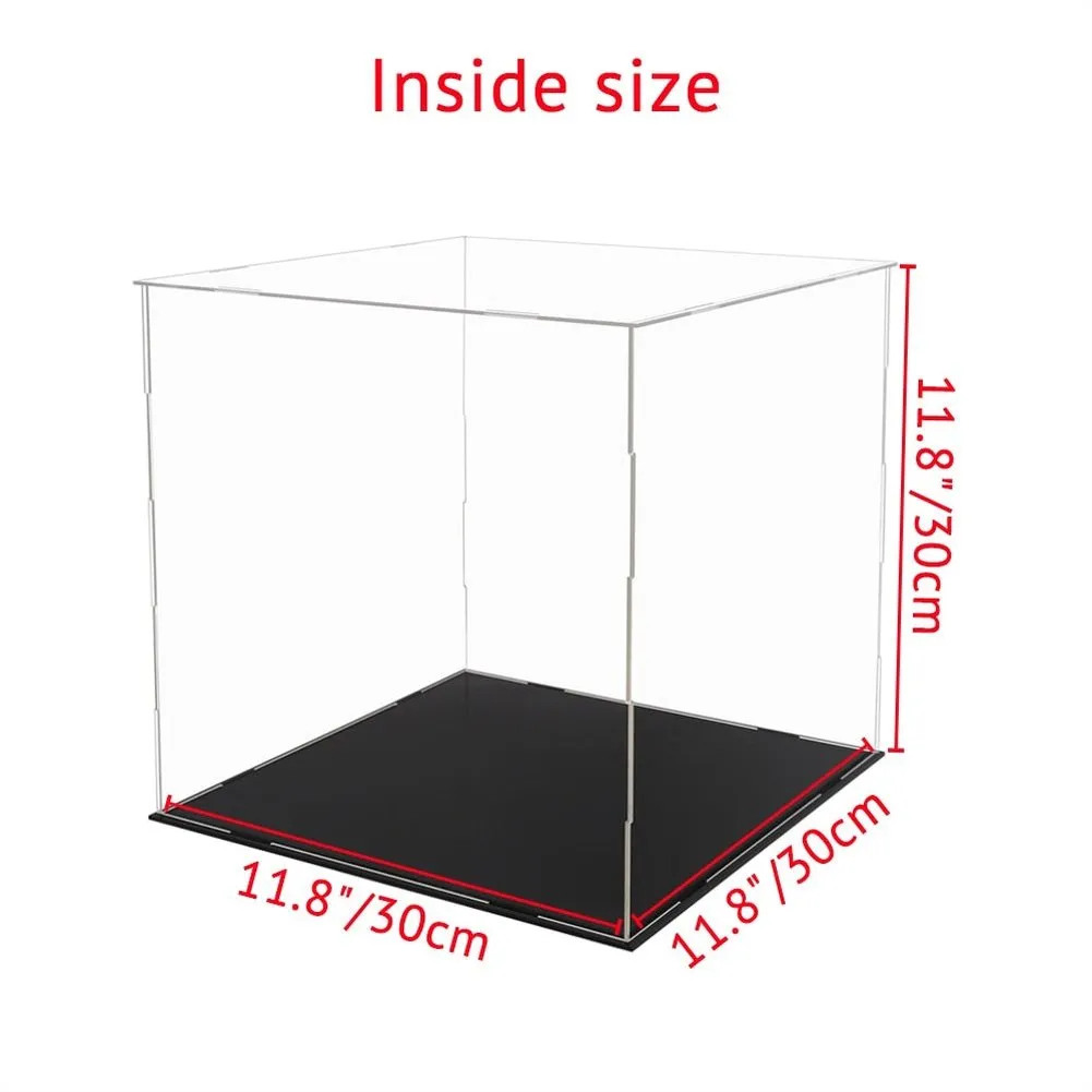 MOC NON  Display: 30/35/43/52/56cm Large Acrylic Display Case Dustproof Clear Box Cabinet for Action Figure Collectibles Model Doll Scale *A*