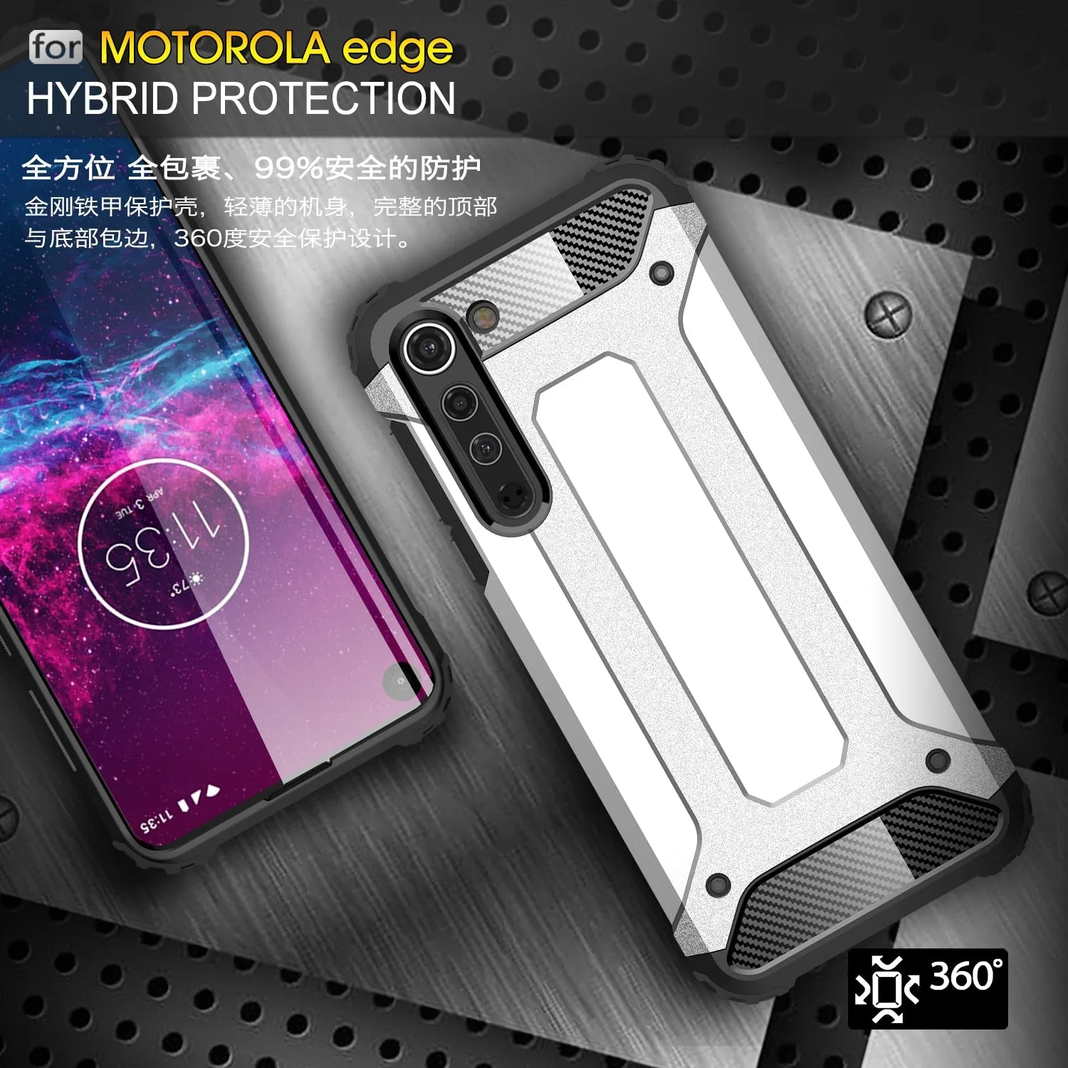 Motorola Case Cover Anti-knock Rugged Armor Back Cover For Moto Edge Silicone Phone Bumper Case For Motorola Edge