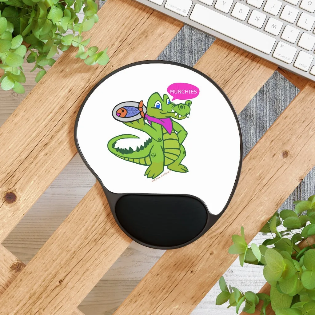 Munchies the Crocodile Mouse Pad With Wrist Rest