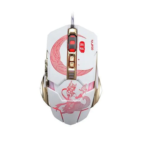 Mute Gaming Mouse 3200DPI with 4 Level Adjustment 2 Color Breathing Backlight 7 Key Smart Macro Definition Gamer