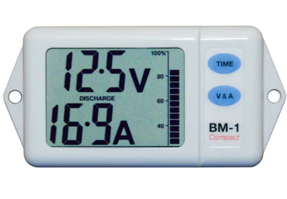 NASA Marine BM-COMPACT Battery Monitor 12 or 24VDC - White