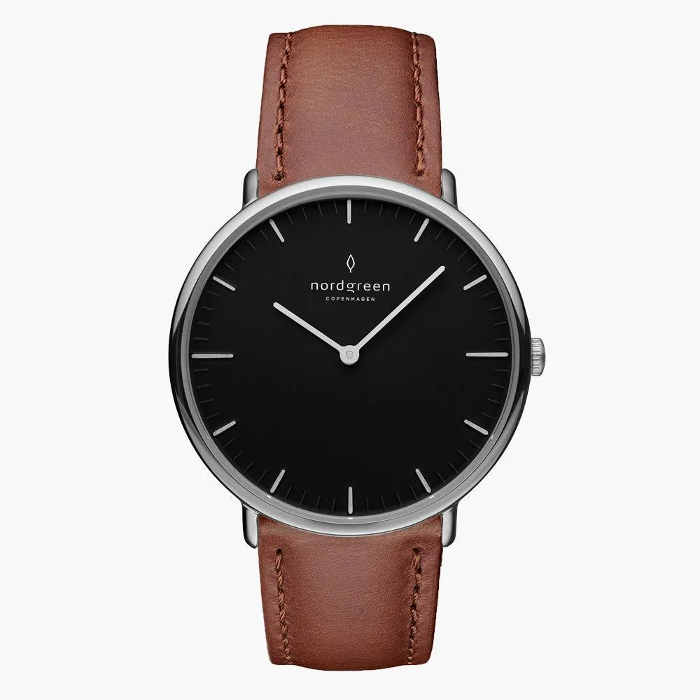 Native | Black Dial - Brown Vegan Leather