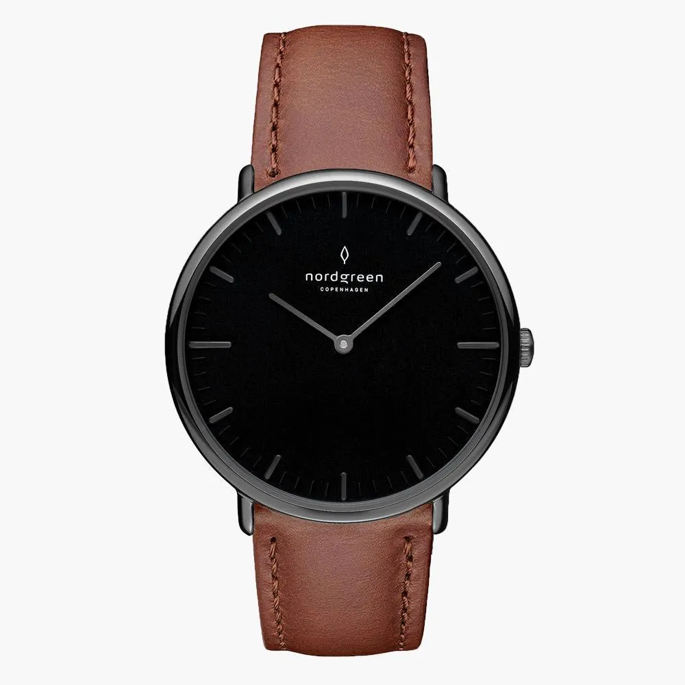 Native | Black Dial - Brown Vegan Leather